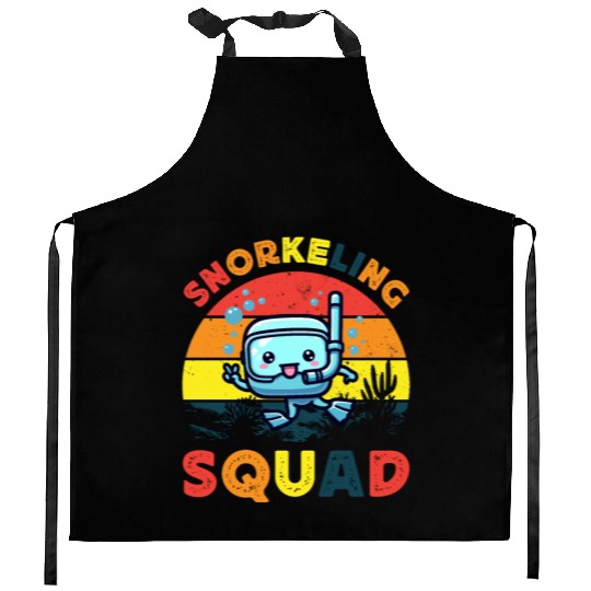 snorkeling squad diver ocean snorkeling sunset sea Kitchen Aprons