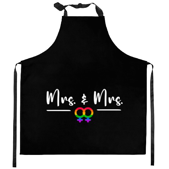 Gay Lesbian LGBT Wedding for Mr and Mrs Honeymoon Kitchen Aprons