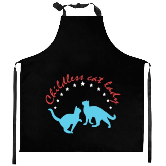 Vintage And Retro Funny Childless Cat Lady Kitchen Aprons