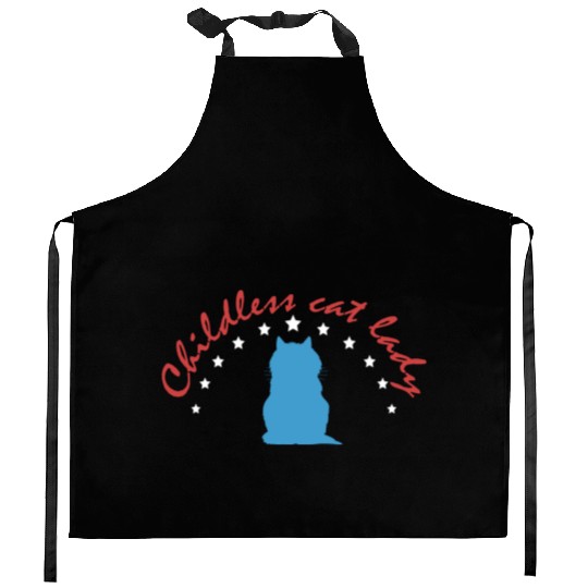 Vintage And Retro Funny Childless Cat Lady Kitchen Aprons