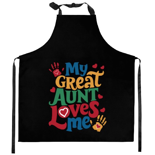 Handprint My Great Aunt Loves Me Kitchen Aprons