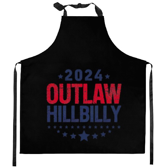 Trump Vance 2024 Outlaw Hillbilly US Flag Kitchen Aprons