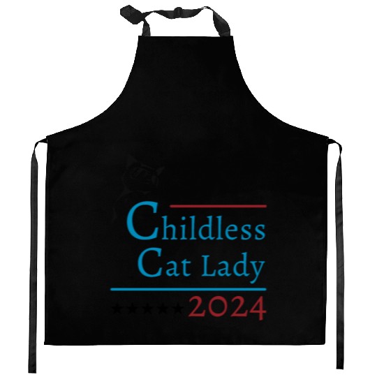 "Childless Cat Lady" Kamala Harris 2024 Kitchen Aprons