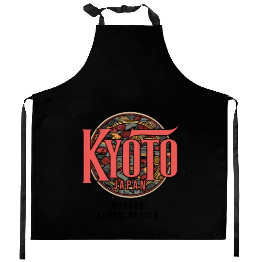 Kyoto City Japan Scenic Travel Design Kitchen Aprons