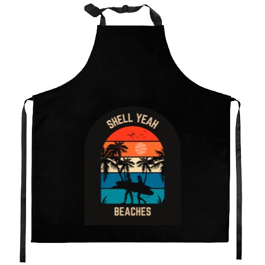 Beach Lover Shell Yeah Beaches Summer Holidays Sea Kitchen Aprons