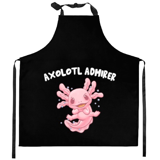 Axolotl Admirer Animal Meme Salamander Animal Pun Kitchen Aprons