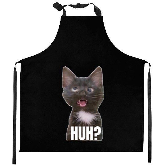 Funny Cross Eyed Cat Meme Huh Funny Cat Kitchen Aprons