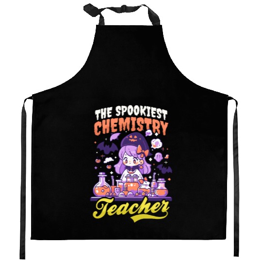 Halloween Chemistry Teacher Spookiest Teacher Kitchen Aprons