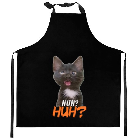 Funny Cross Eyed Cat Meme Huh Funny Cat Kitchen Aprons