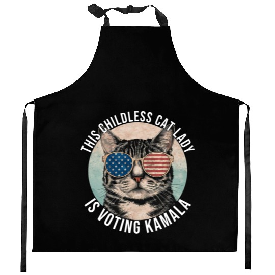 This Childless Cat Lady Is Voting Kamala Kitchen Aprons