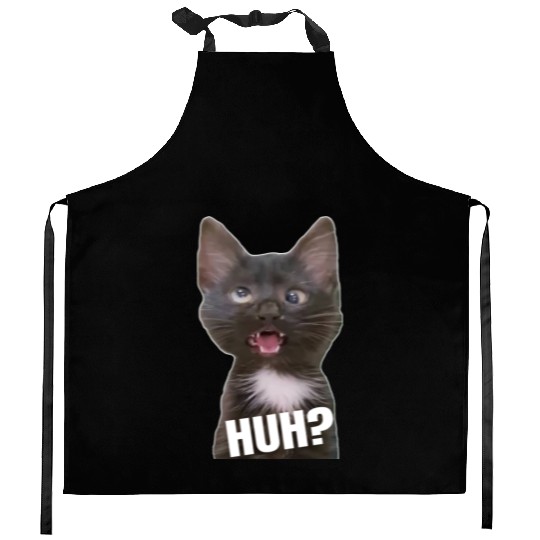 Funny Cross Eyed Cat Meme Huh Funny Cat Kitchen Aprons