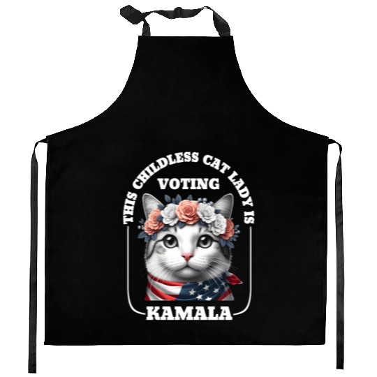 This childless cat lady is voting Kamala Harris Kitchen Aprons