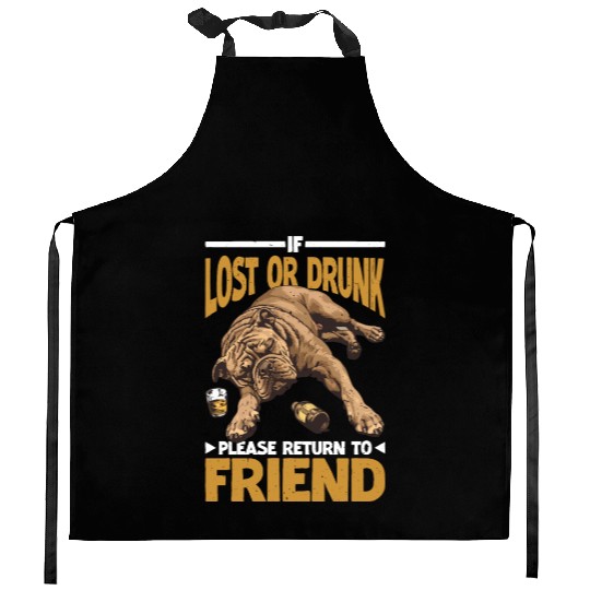 If Lost Or Drunk Please Return To Friend 2 Kitchen Aprons