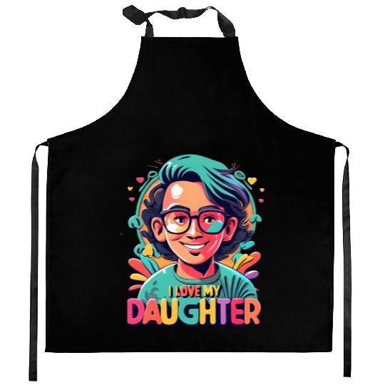 I Love My Daughter Kitchen Aprons