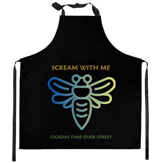 Wildlife Animal Lover Gift Fascinating Cicada-Art Kitchen Aprons