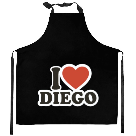 I LOVE Kitchen Aprons Boyfriend gift idea I LOVE Diego