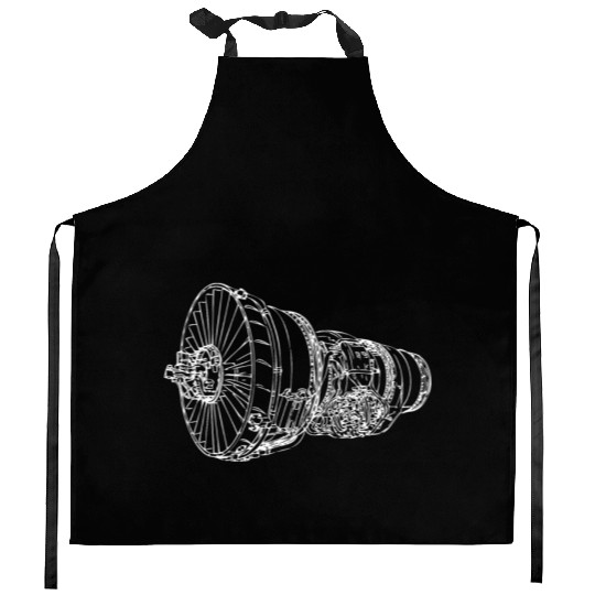 Aircraft Jet Engine Airplane Kitchen Aprons