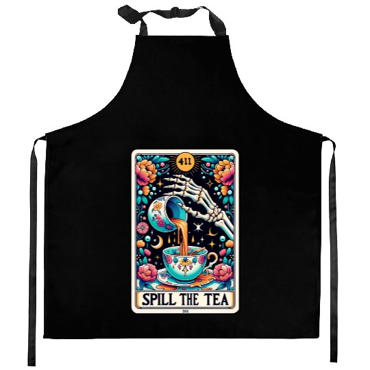 Spill The Tea Tarot Card Kitchen Aprons