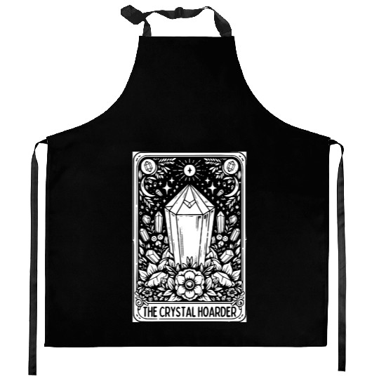 Crystal Hoarder Tarot Card Kitchen Aprons