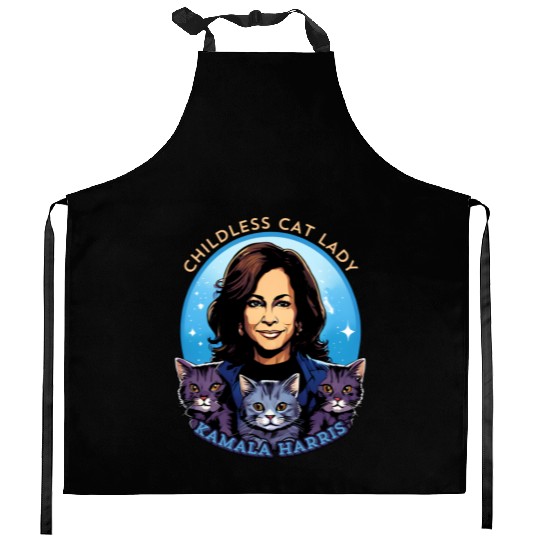 Childless Cat Lady Kamala Harris Kitchen Aprons