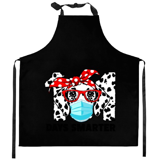 101 Days Smarter Dalmatian Dog Face Mask 100th Kitchen Aprons