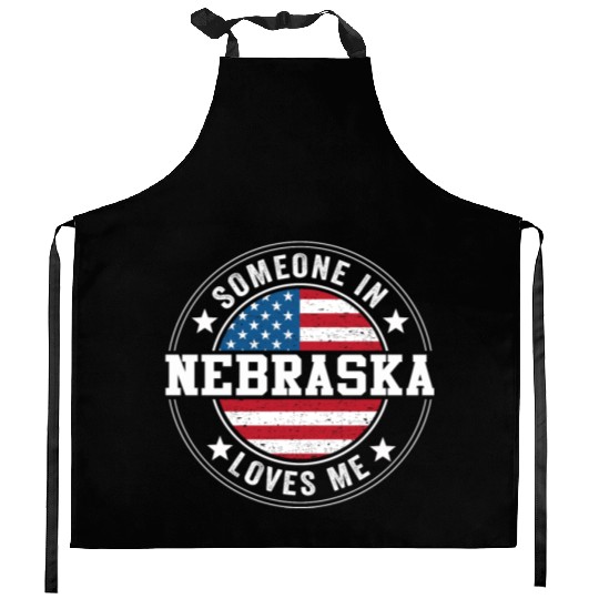 Someone In Nebraska Loves Me Kitchen Aprons