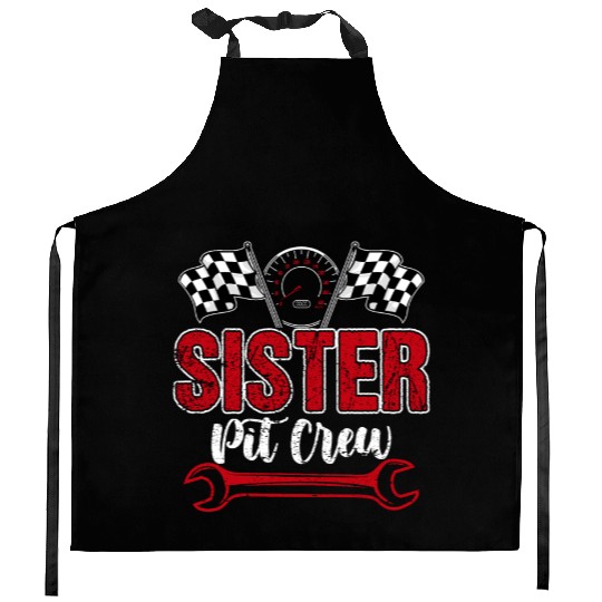 Birthday Party Racing Family Sister Pit Crew Kitchen Aprons