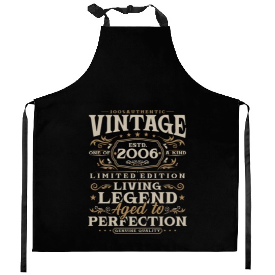 Vintage 2006 year born birthday gift Kitchen Aprons