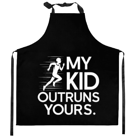Track and Field Mom My Kid Outruns Yours Kitchen Aprons