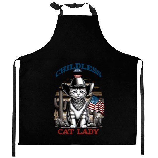 VOTE Like a Childless Cat Lady Funny Voting Kamala Kitchen Aprons