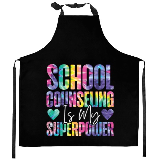 School Counselor Tie Dye School Kitchen Aprons
