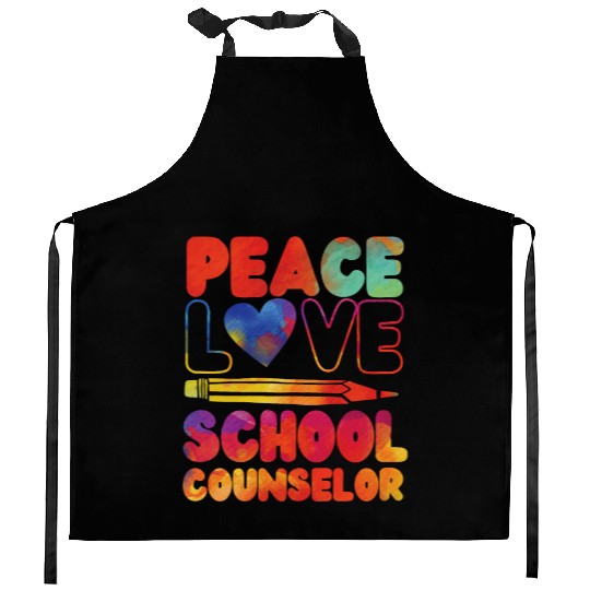 School Counselor Girl Watercolor Kitchen Aprons