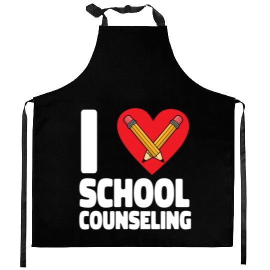 School Counselor Heart I (Heart) Kitchen Aprons