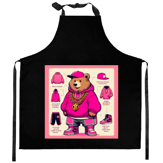 Hip Hop Bear Kitchen Aprons