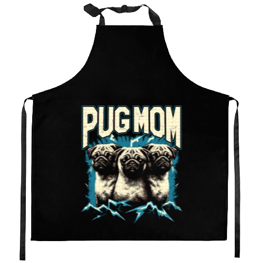 Pug Mom Bootleg Kitchen Aprons