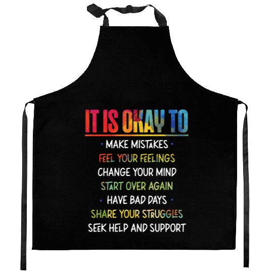 School Counselor It Is Okay To Kitchen Aprons
