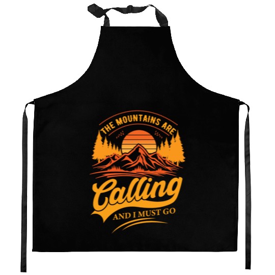 the mountains are calling and i must go Kitchen Aprons