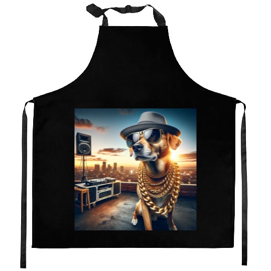 Hip Hop Dog Chain Kitchen Aprons