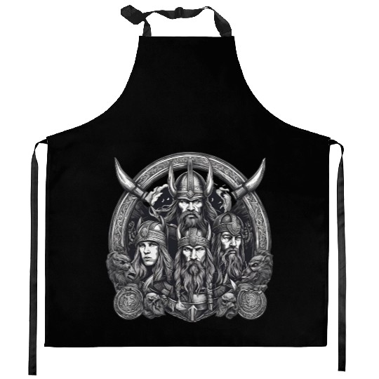 viking warriors Kitchen Aprons