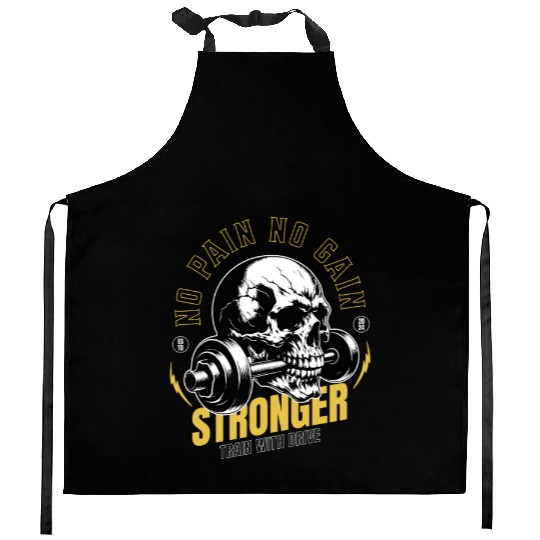 No Pain No Gain Stronger Gym Workout Kitchen Aprons