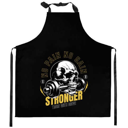 No Pain No Gain Stronger Gym Workout Kitchen Aprons
