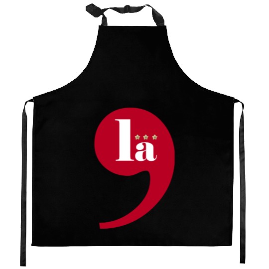 Comma La - Kamala Harris 2024 Playful LA Election Kitchen Aprons