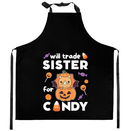 Triceratops Halloween Trade Sister For Candy Kitchen Aprons