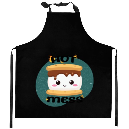 Hot Mess Kawaii S'more Meme Kitchen Aprons