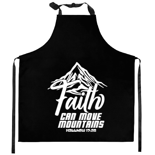 Faith Can Move Mountains Love Jesus Christian Kitchen Aprons