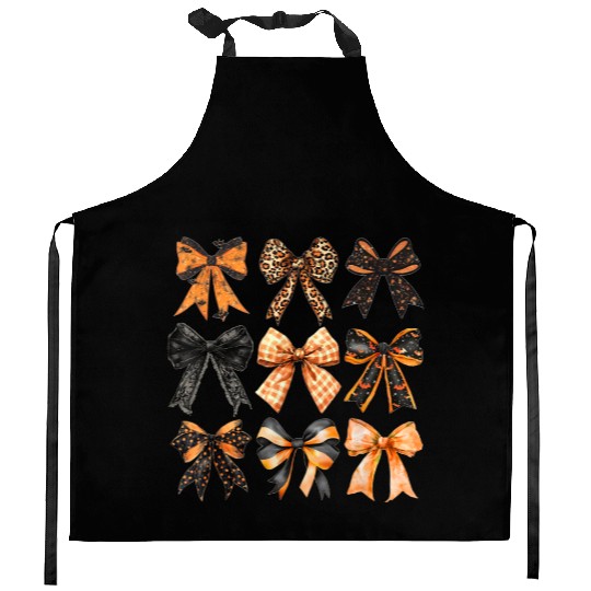 Coquette Halloween Bow Girly Spooky Season Hallowe Kitchen Aprons