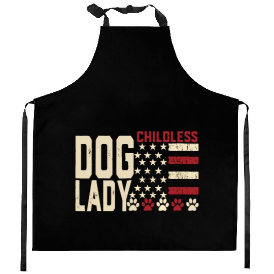 Childless Dog Lady Vote 2024 US Flag Democratic Kitchen Aprons