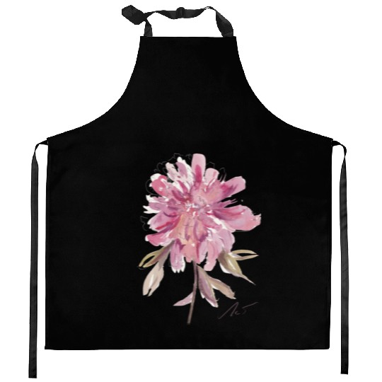 Peony loose watercolor hand-painted Kitchen Aprons