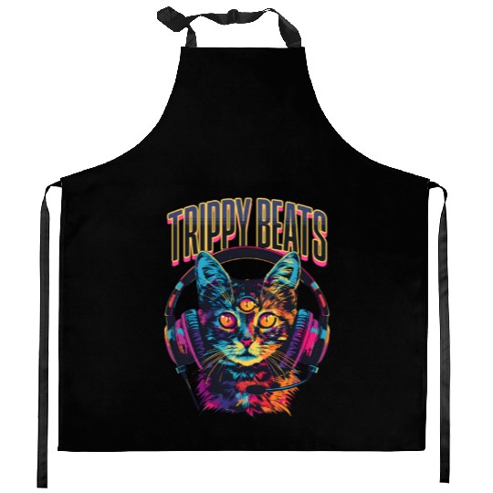 EDM Festival Trippy Beats Kitchen Aprons