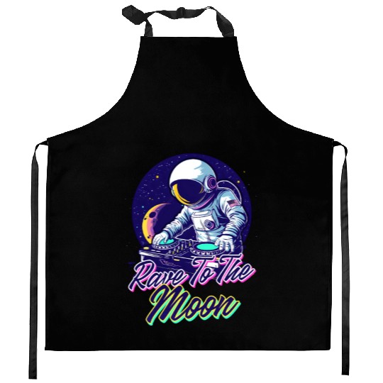 EDM Festival Rave To The Moon Kitchen Aprons